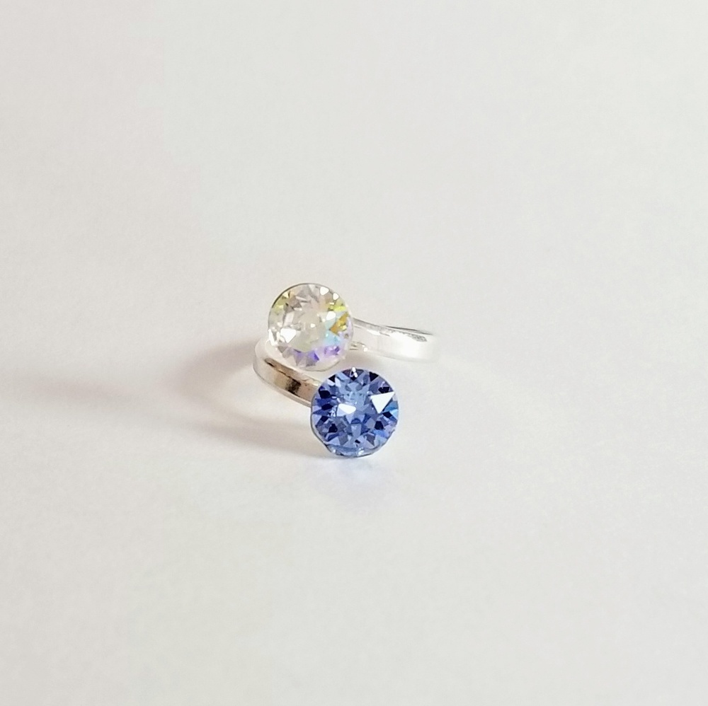 925 Silver Swarovski Element Crystal Bling Ring